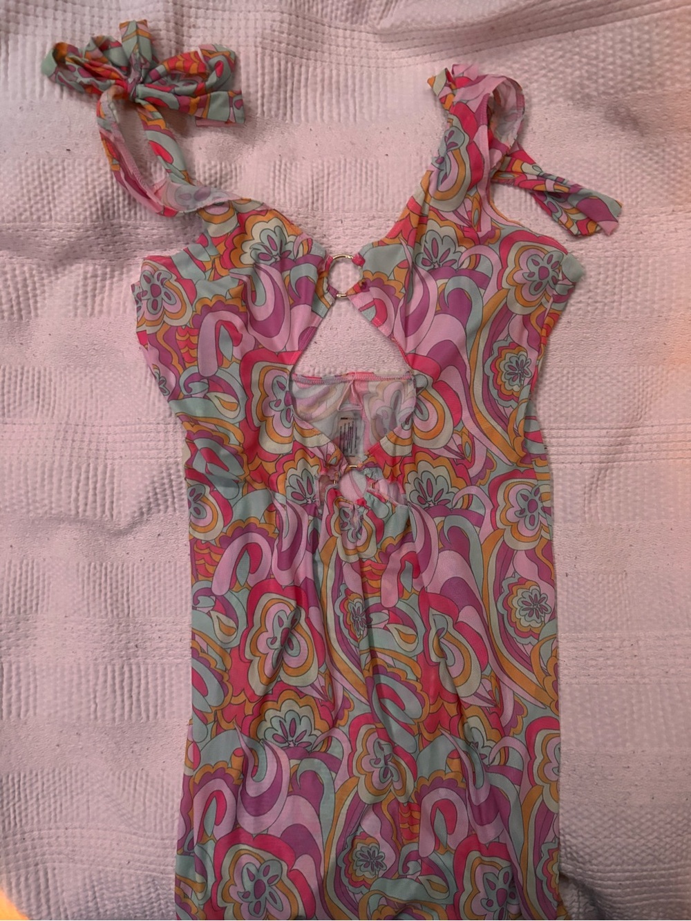 Pink Multicolor Floral Print Dress